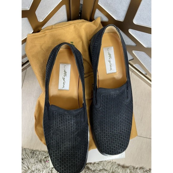 Mezlan Loafer Slip On Casual Dress Shoes Men Sz 10 Perforated Suede Leather main image 10